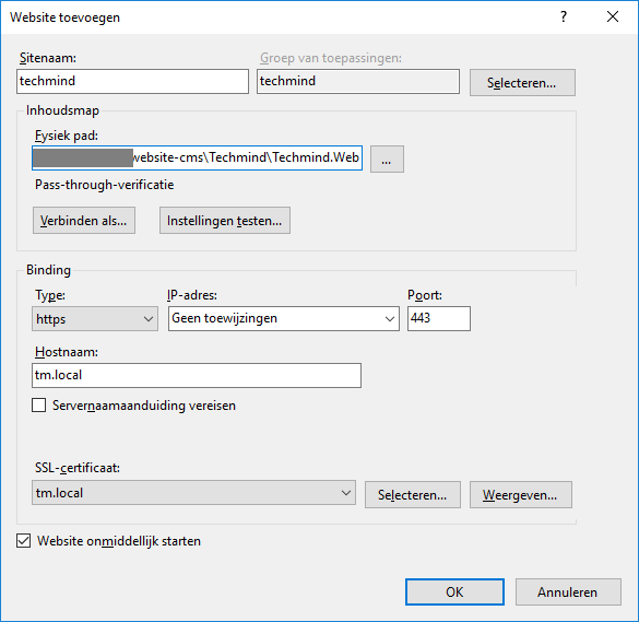 Create IIS Binding